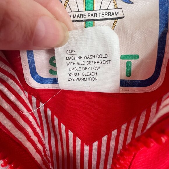 Izzi Spirit Red & White Jacket Vintage Preppy Nautical - Picture 4 of 16